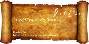 Jurányi Ákos névjegykártya